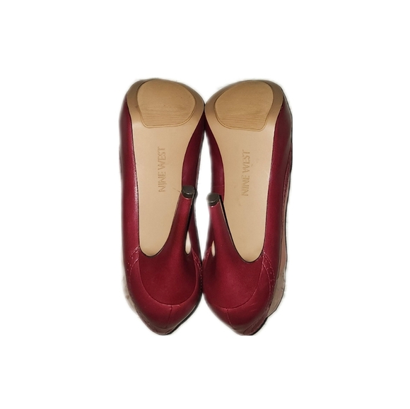 Nine West Dark Red Peeptoe Pumps - Picture 4 of 4